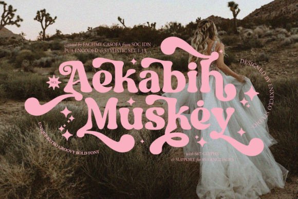 Aekabih Muskey: A Retro Groovy Bold Font for Small Business Branding