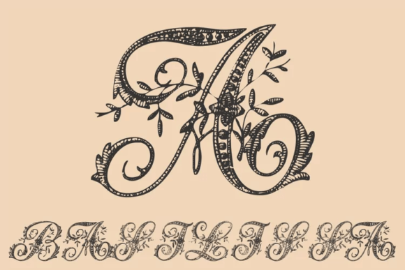 Basilissa Flowery Caps Font for Handmade Labels & Printables