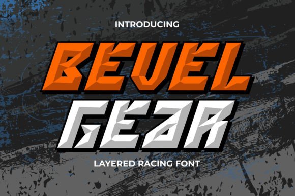 Bevel Gear Display Font for Racing-Inspired Craft Projects