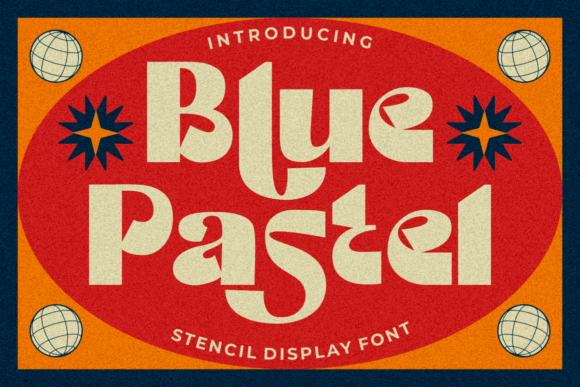 Blue Pastel Font for Bold, Retro-Inspired Branding