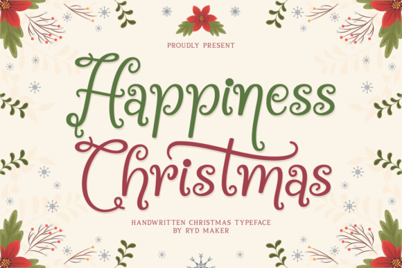 Happiness Christmas Font for Warm, Joyful Web Headlines