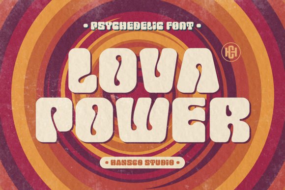 Lova Power Font: Retro Psychedelic Display Fonts for Makers