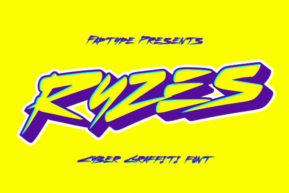 Ryzes Cyberpunk Display Font for Handmade Creators